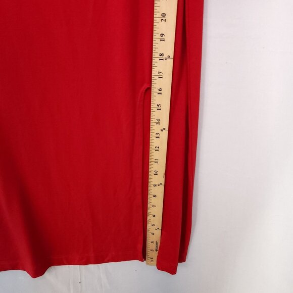 Reformation Harlyn Knit Dress Size Small Midi Leg Slit Cap Sleeve Red Open Back - Picture 12 of 13